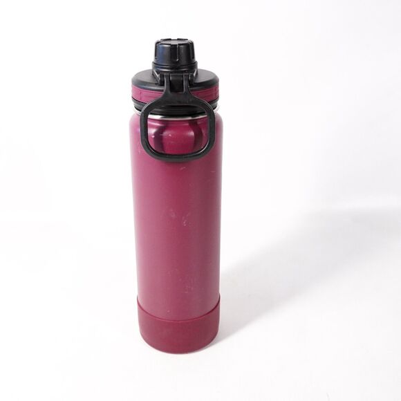 ThermoFlask 24oz Stainless Steel Vacuum Insulated Water Bottle Red Maroon w/ Lid - Picture 2 of 9